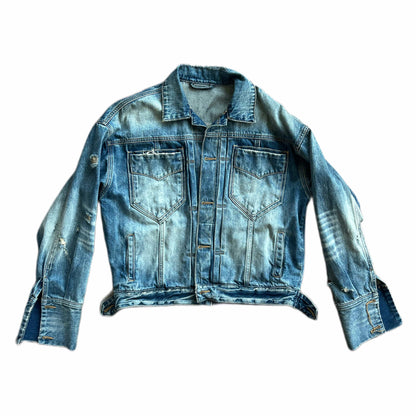 Denim Bomber Reversal Jacket in Blue