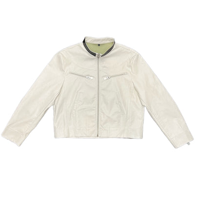 QAOS® Leather Jacket in White