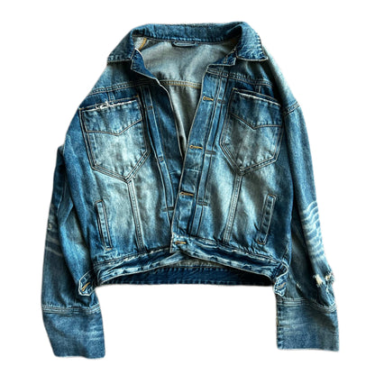 Denim Bomber Reversal Jacket in Blue