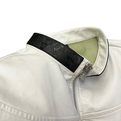 QAOS® Leather Jacket in White