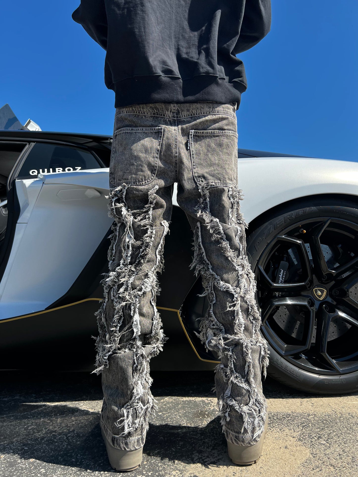 Vein® Denim Pants in Grey