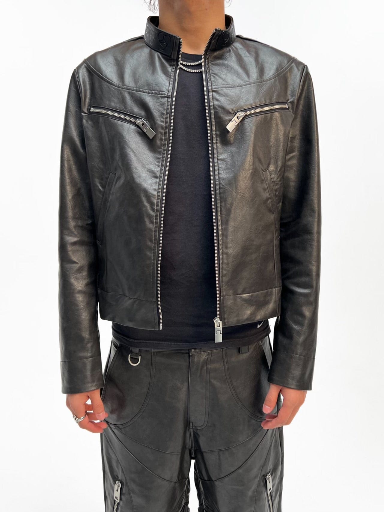 QAOS® Leather Jacket in Black