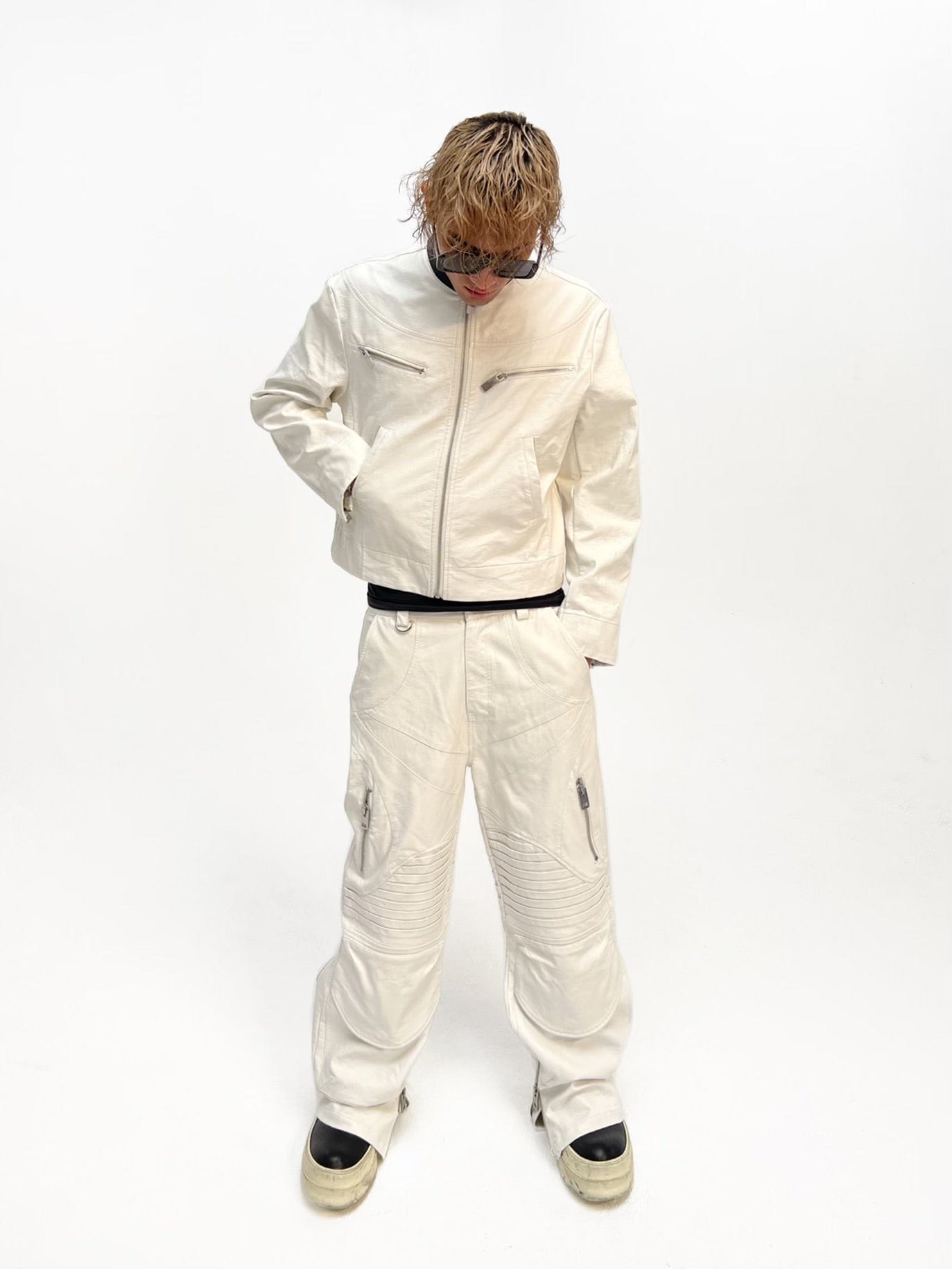 QAOS® Leather Pants in White